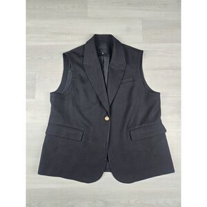 Mina Self Black Longline Tailored Vest Womens XXL Office Siren Corporate Core